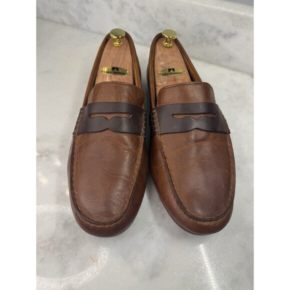 Born Distressed Two Tone Brown Slip On Driving Penny Loafer Men’s Size 11 M - Picture 9 of 16